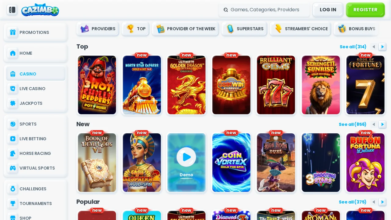Cazimbo game selection